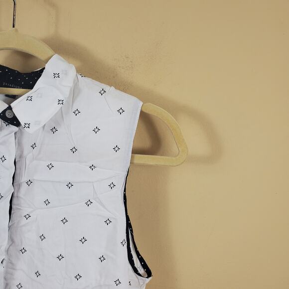 Paradigma Star Print Sleeveless Button-Up Shirt Size XS - Picture 5 of 11
